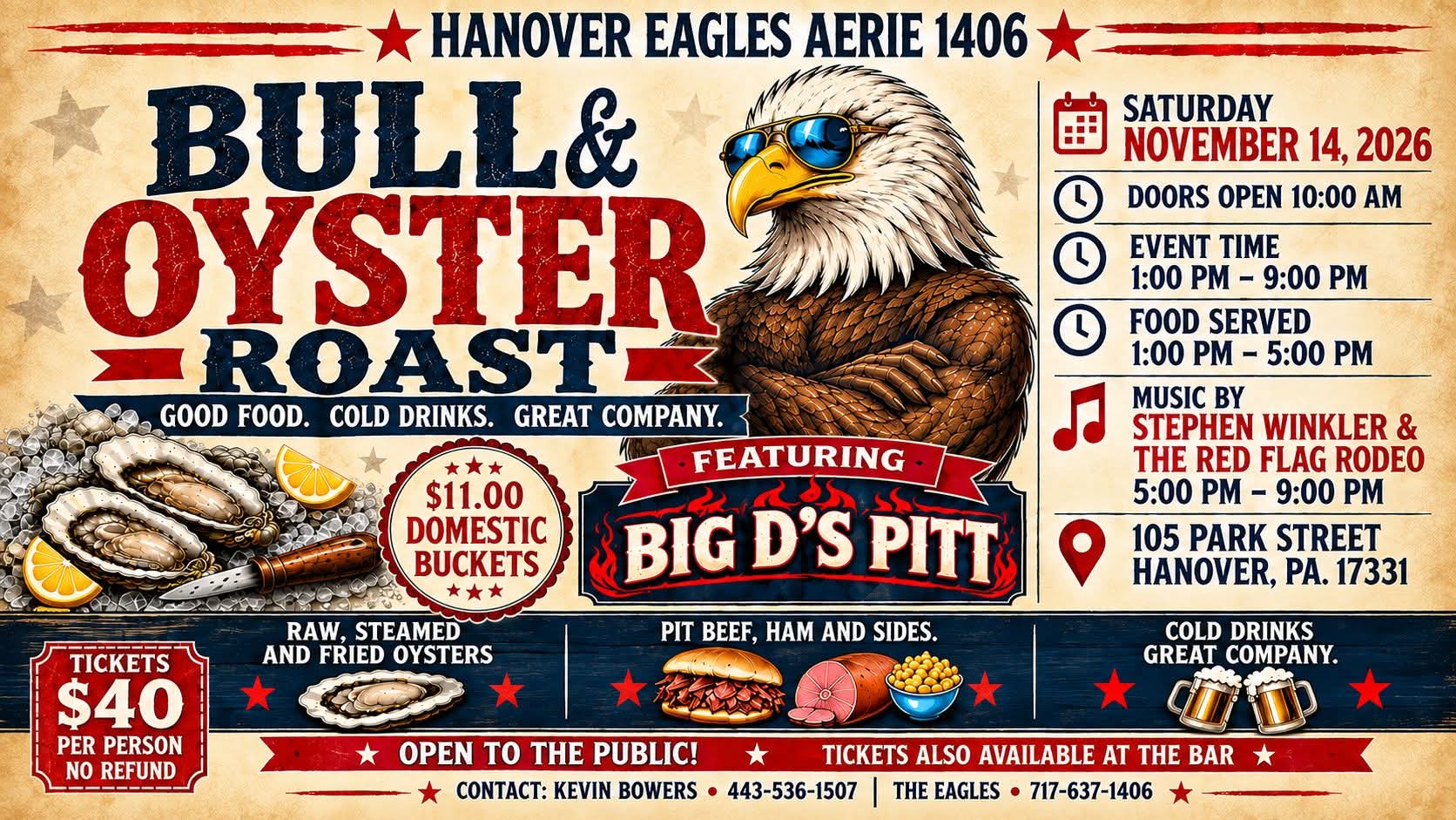 bull and oyster roast 11/14/2026