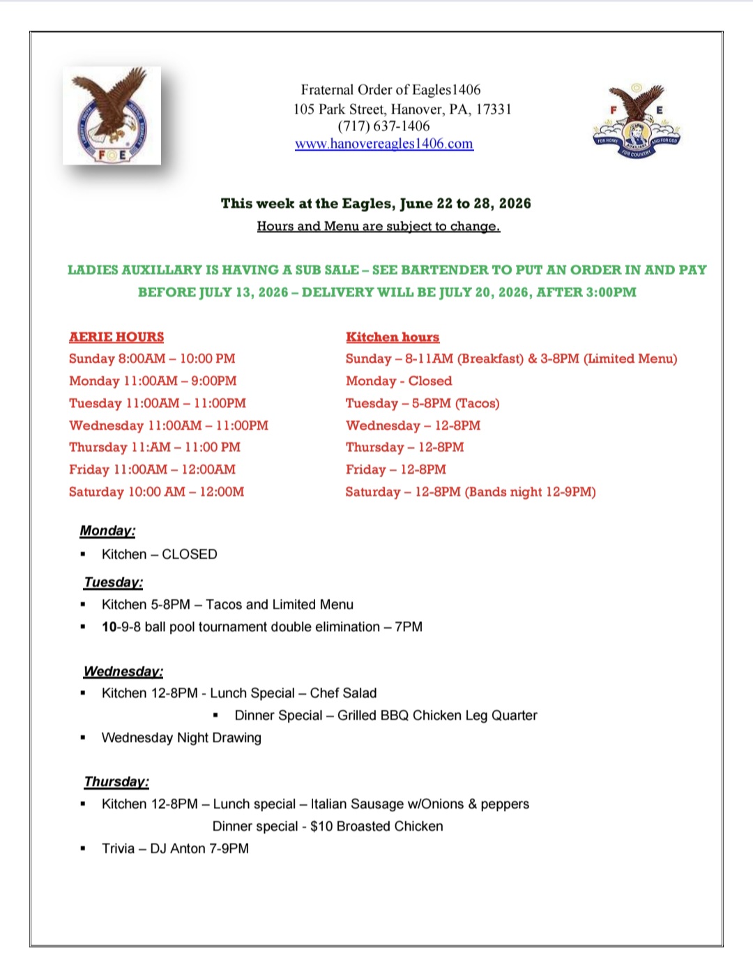 eagles newsletter 062526