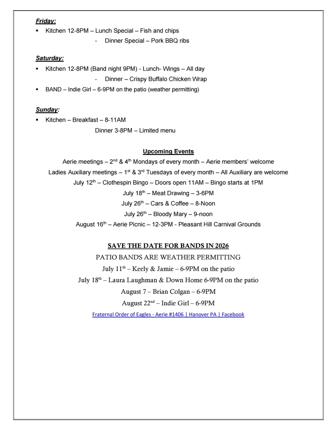 eagles newsletter 062526