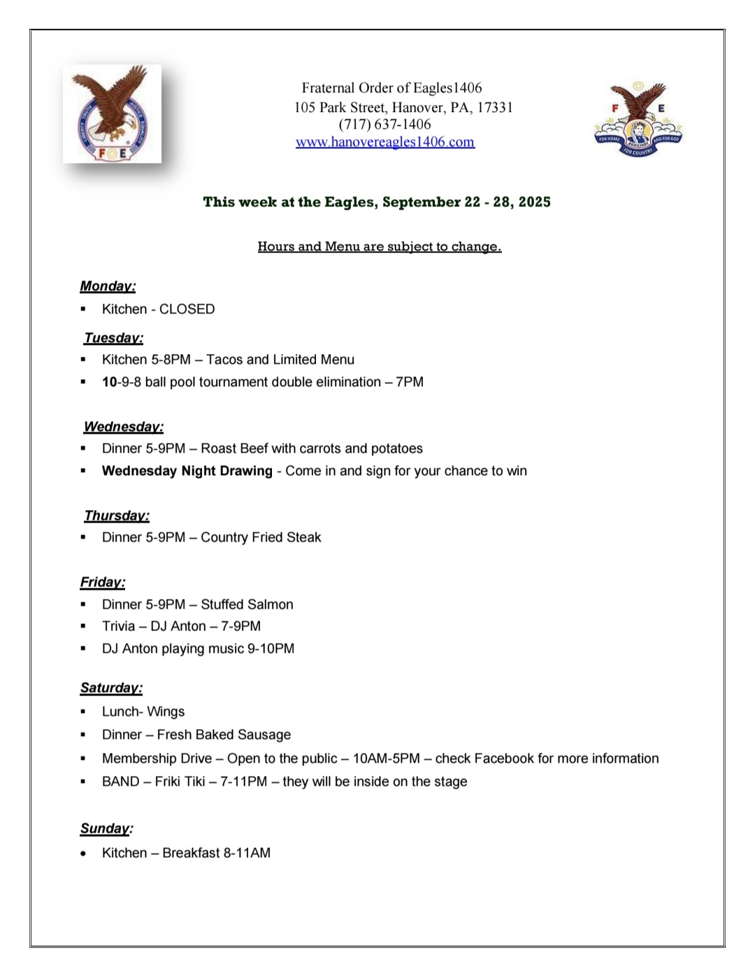 eagles newsletter 092425